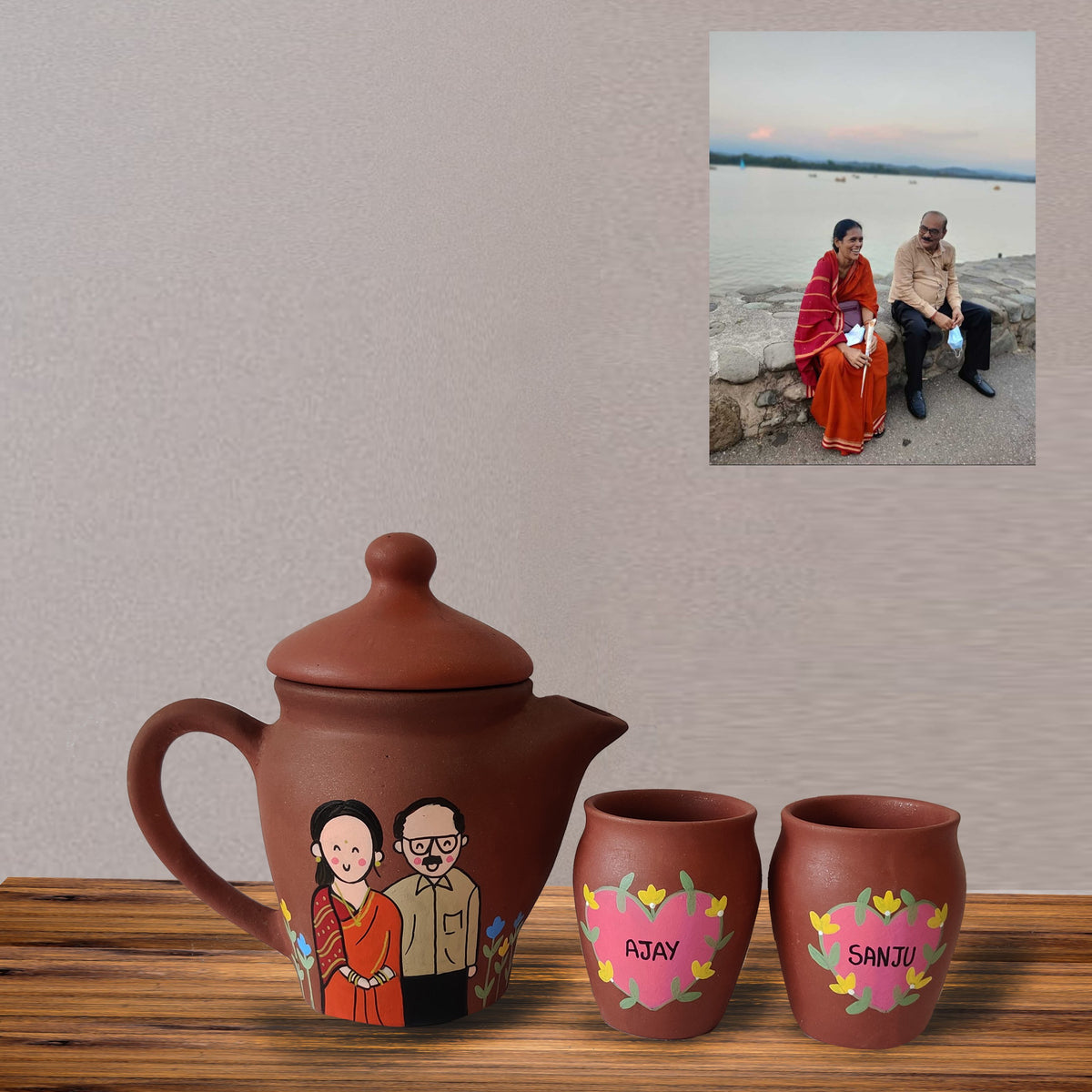 Photo Personalised Kettle Set, design sample 2, Happy Earth Studio