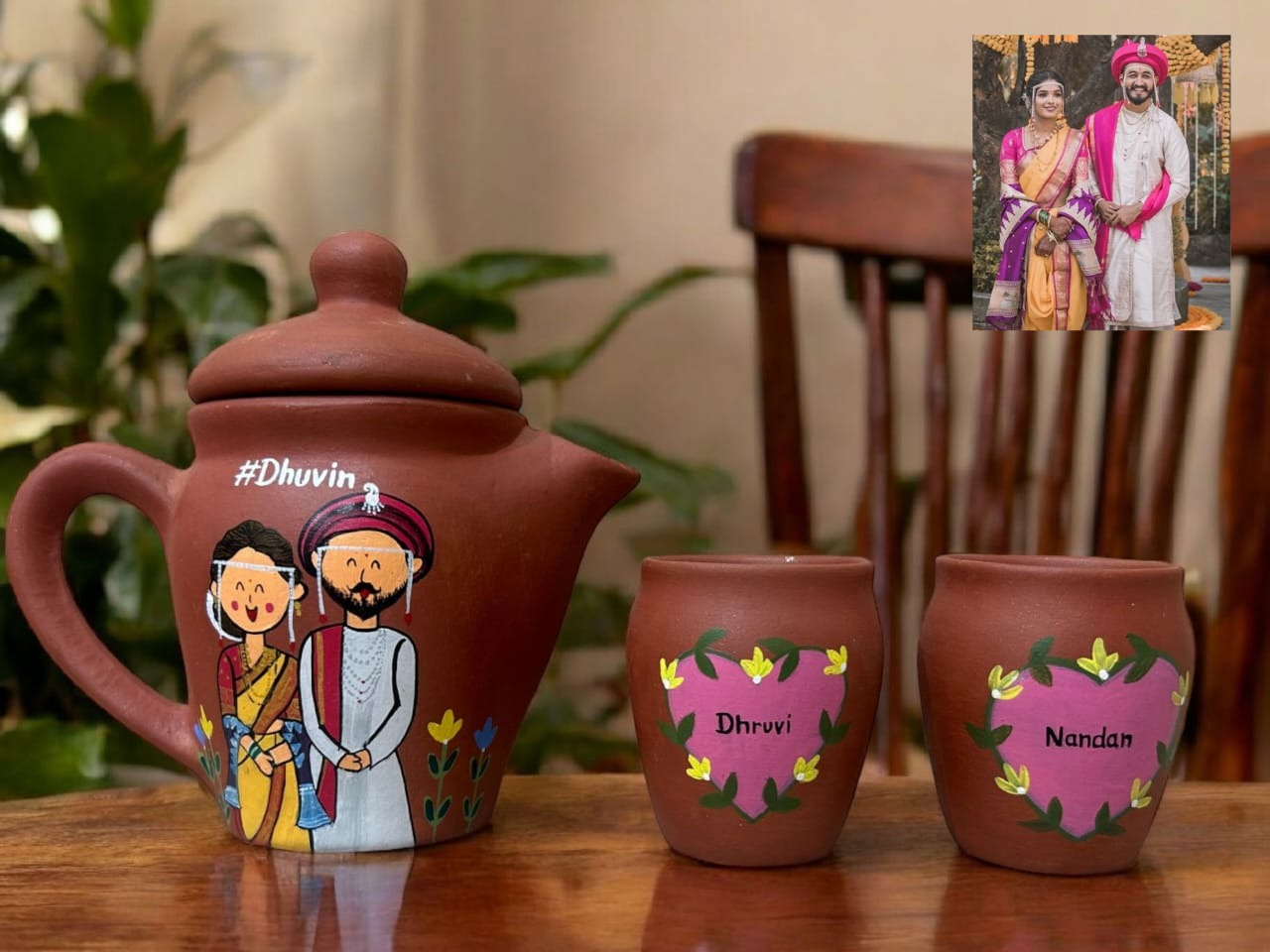 Photo Personalised Kettle set for Wedding Couples