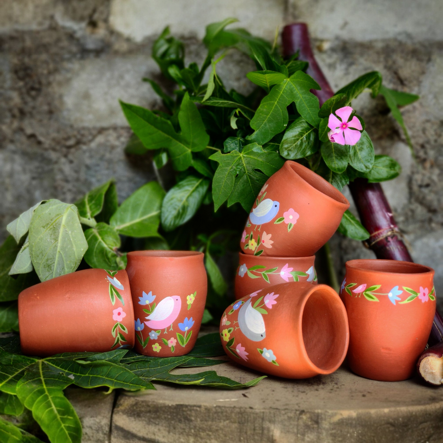 Handmade Terracotta Bird Themed Kullhads