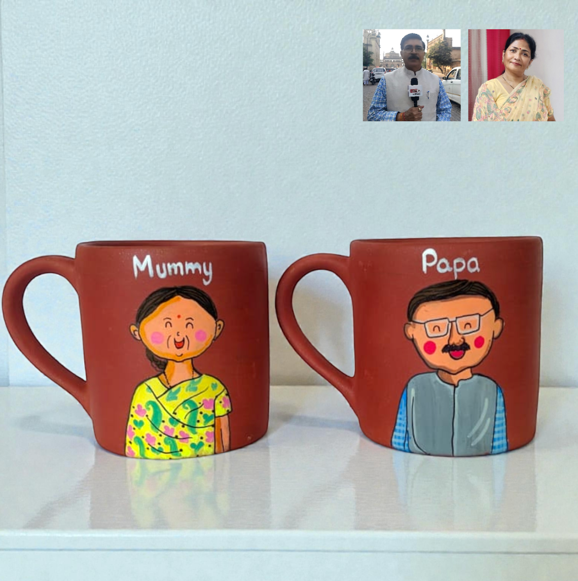 Photo Personalised Mug Set for Mom and Dad