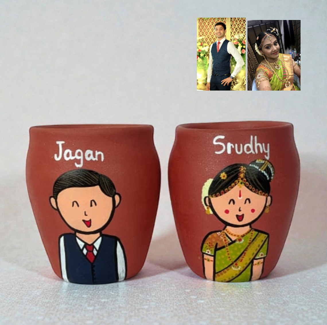 Photo Personalised Kullhad set of 2 for Couples