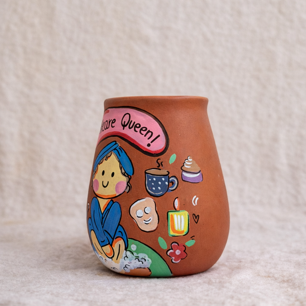Self Care Queen Mug, terracotta mug by Happy Earth Studio, view 4