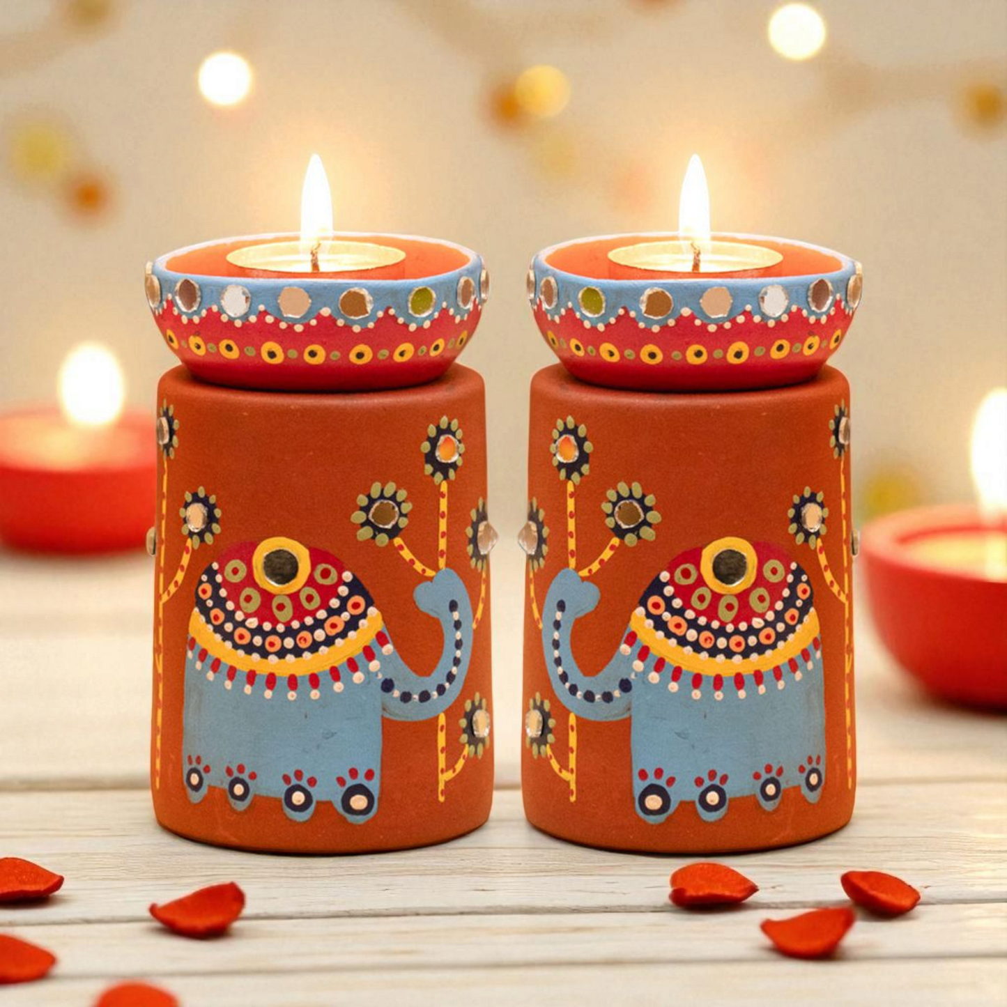 Haathi Raja-Themed Tea light Holders