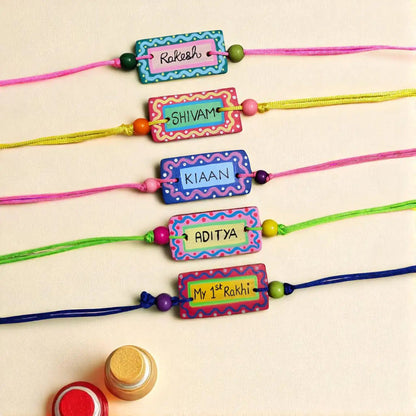 PERSONALISED  TERRACOTTA NAME RAKHI
