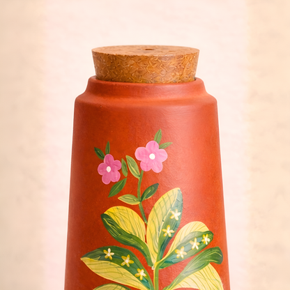 Haati Kamal Terracotta Bottle, terracotta water bottle by Happy Earth Studio, view 4