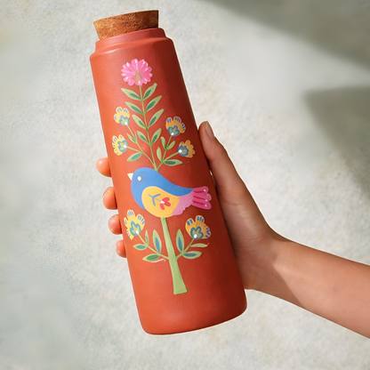 Chidiya Bottle, terracotta water bottle by Happy Earth Studio, view 5
