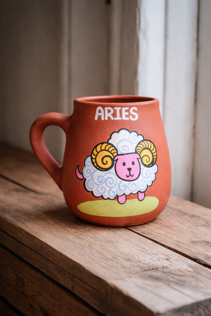 Aries Zodiac Mug, terracotta mug by Happy Earth Studio, view 2