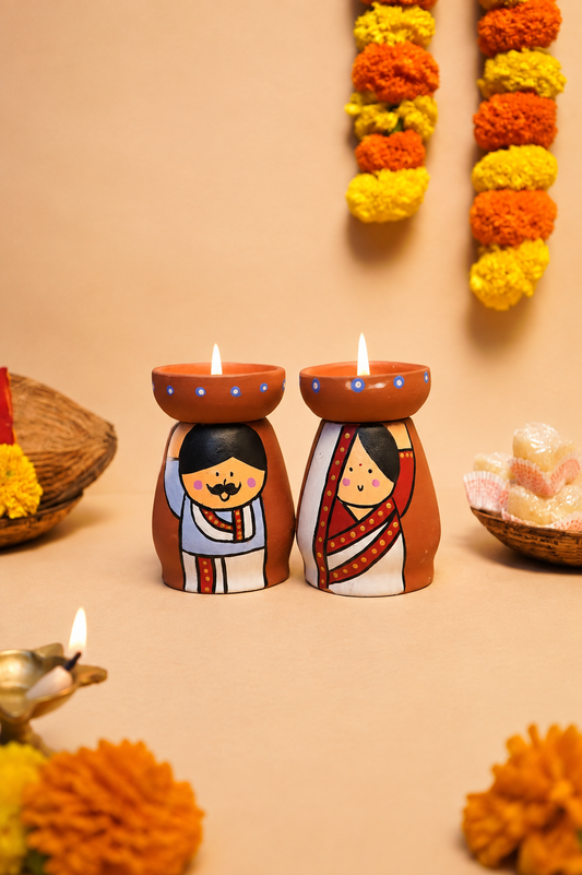 Bengali Couple Tea Light Holders