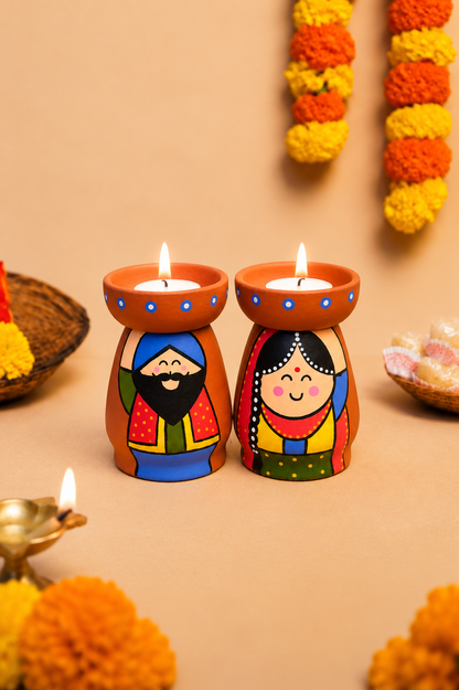 Punjabi Couple Tea Light Holders