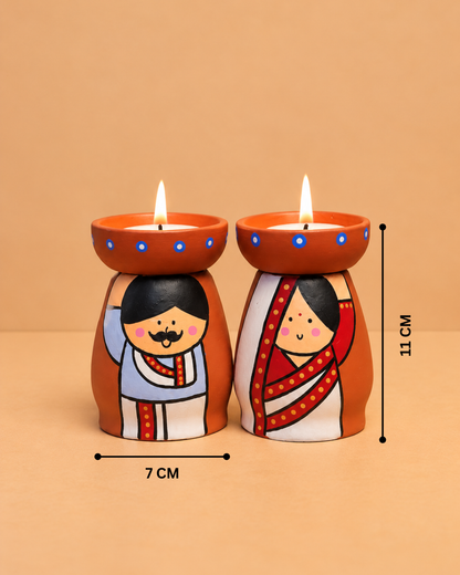 Bengali Couple Tea Light Holders