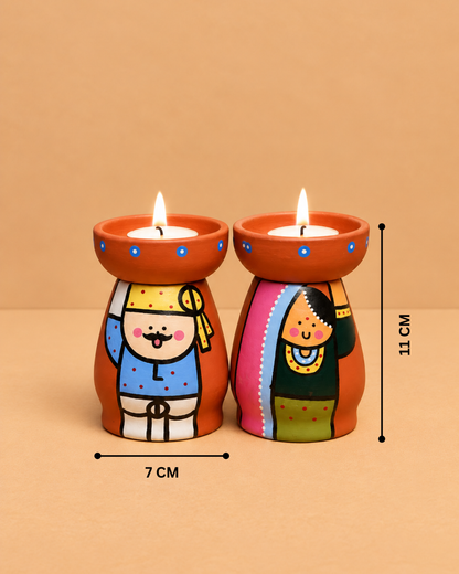 Rajasthani Couple Tea Light Holders