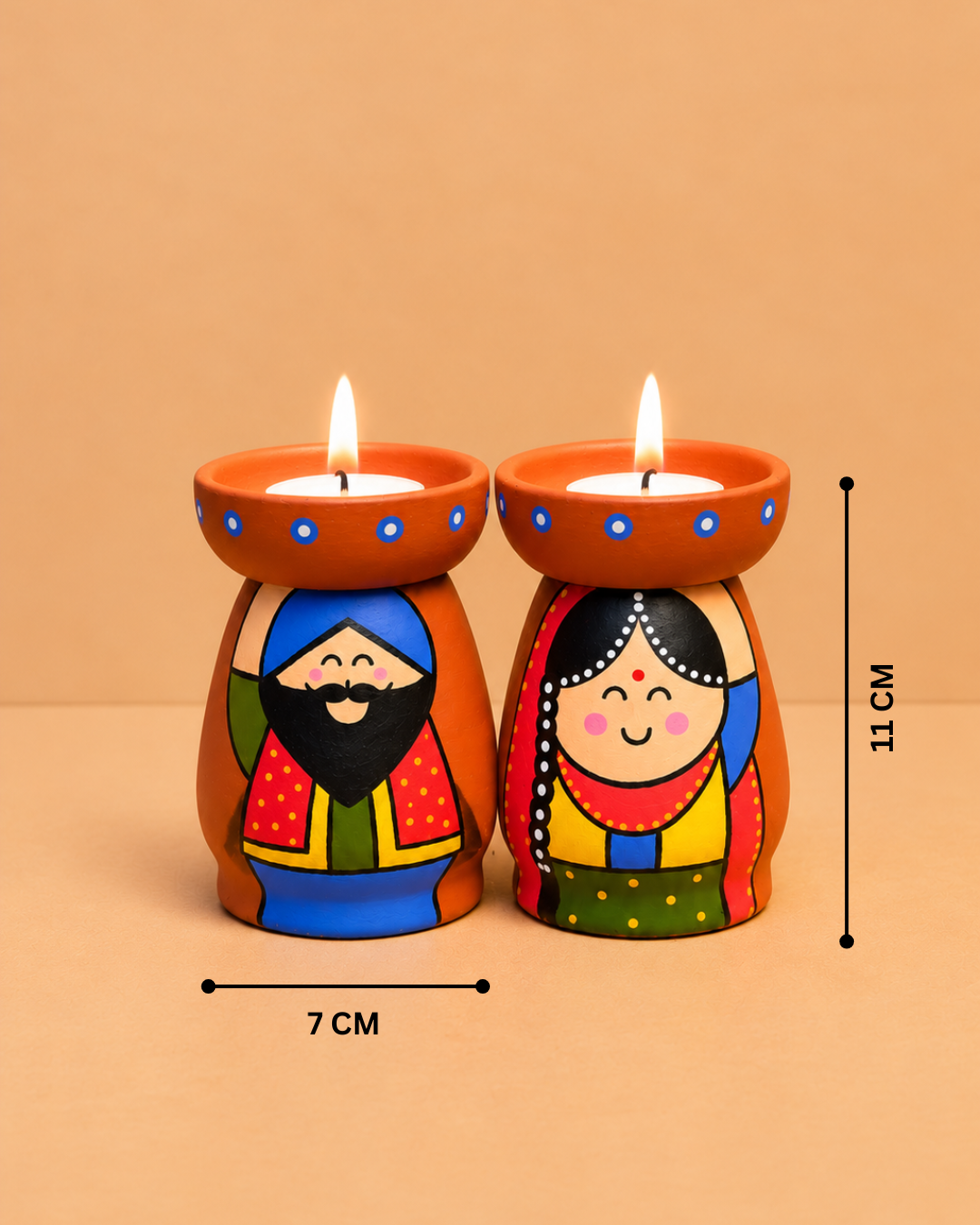 Punjabi Couple Tea Light Holders