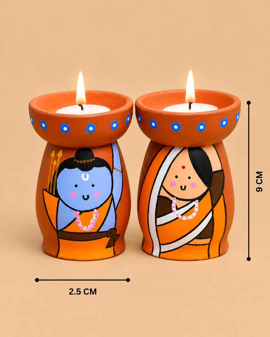 Ram Sita Divine Tea Light Holders