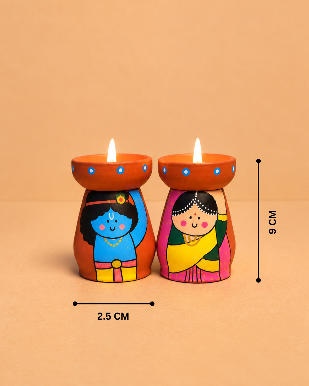 Radha Krishna Divine Tea Light Holders