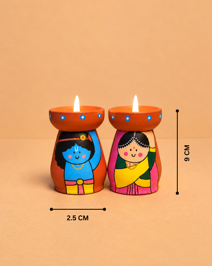 Radha Krishna Divine Tea Light Holders
