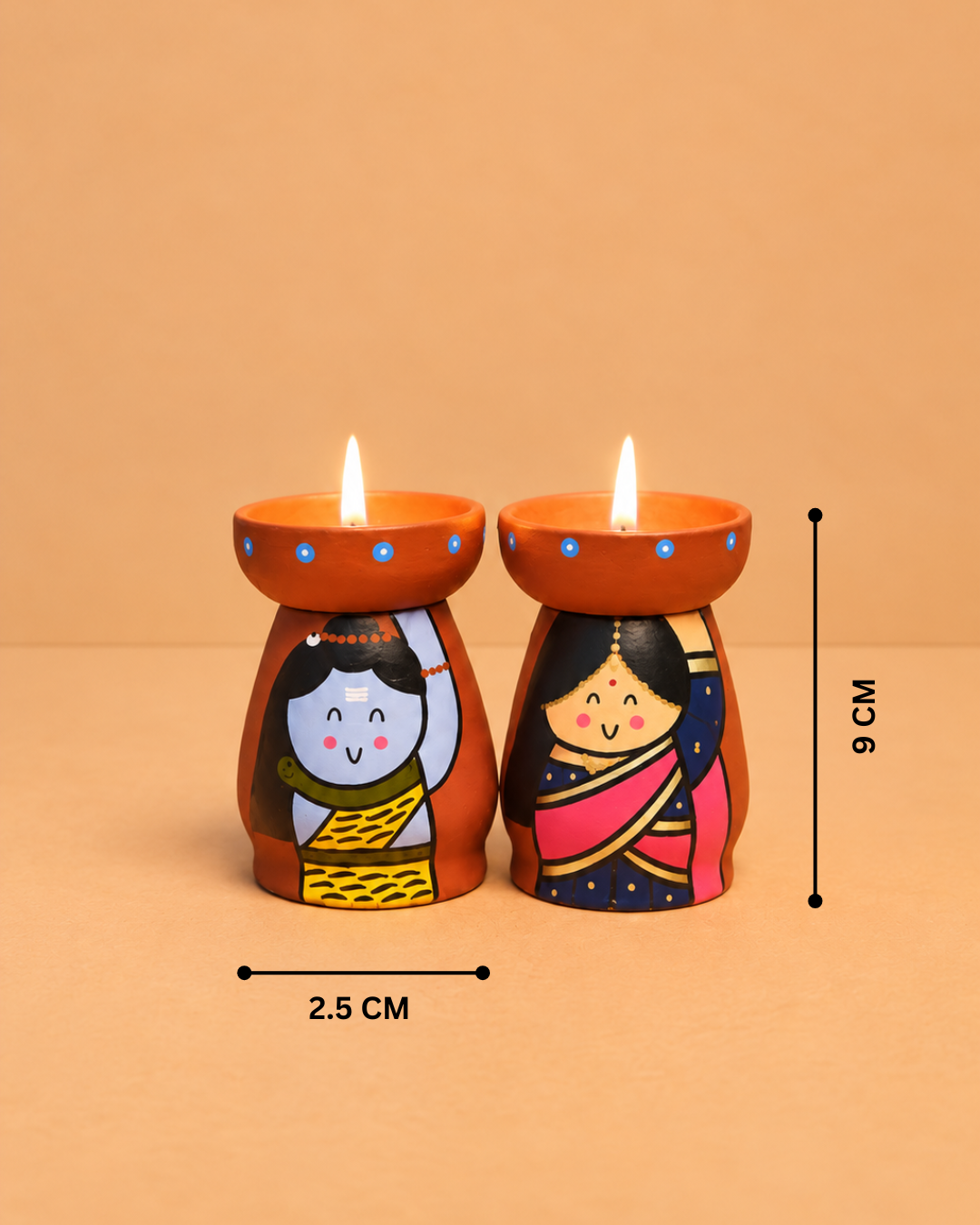 Shiv Parvati Divine Tea Light Holders