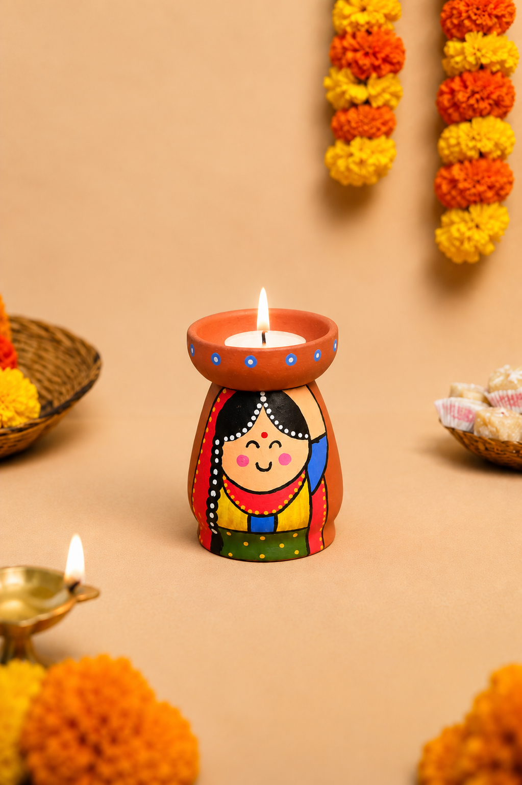 Punjabi Couple Tea Light Holders