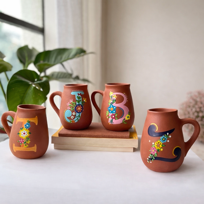 Handmade Terracotta Monogram Mugs