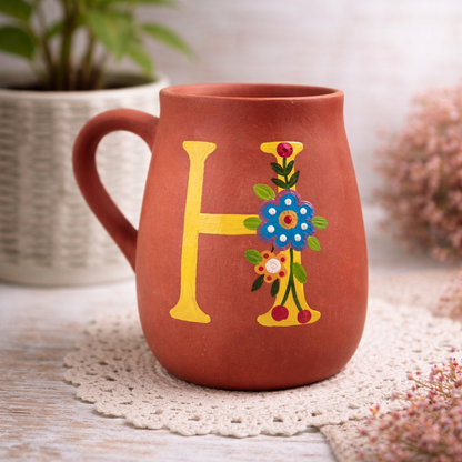 Handmade Terracotta Monogram Mugs