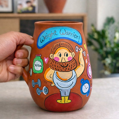 Gym Freak Mug, terracotta mug by Happy Earth Studio, view 2