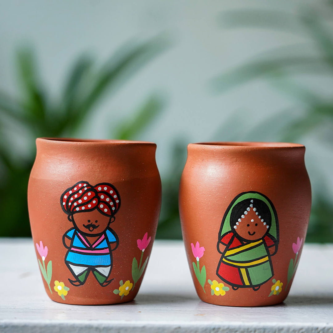 Handmade Terracotta Regional Themed Kullhads, terracotta kullhad by Happy Earth Studio, view 3