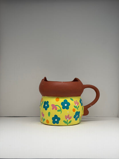 Cat with Red Scarf Mug, terracotta mug by Happy Earth Studio, view 5