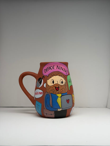Workaholic Mug, terracotta mug by Happy Earth Studio, view 3