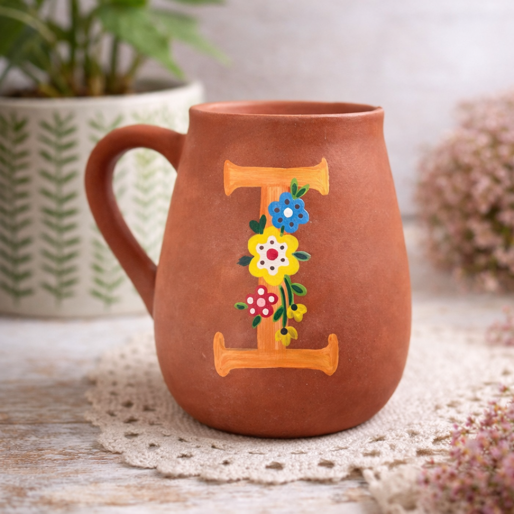 Handmade Terracotta Monogram Mugs