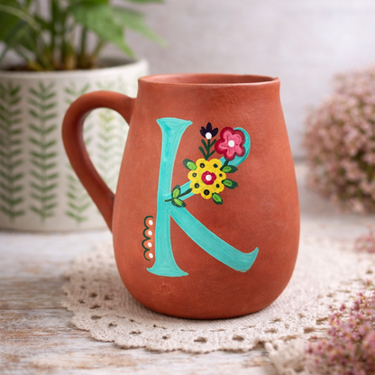 Handmade Terracotta Monogram Mugs