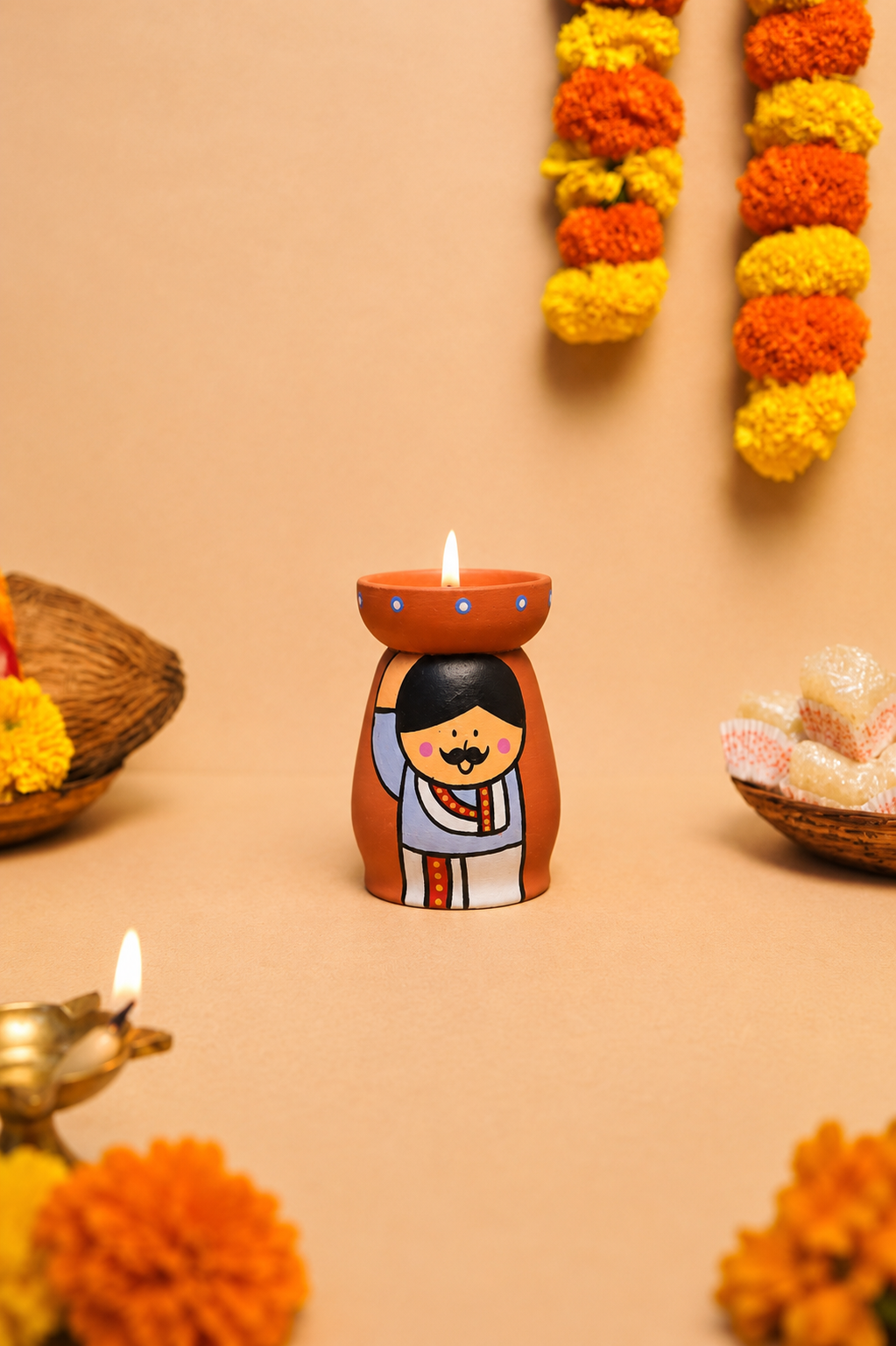 Bengali Couple Tea Light Holders