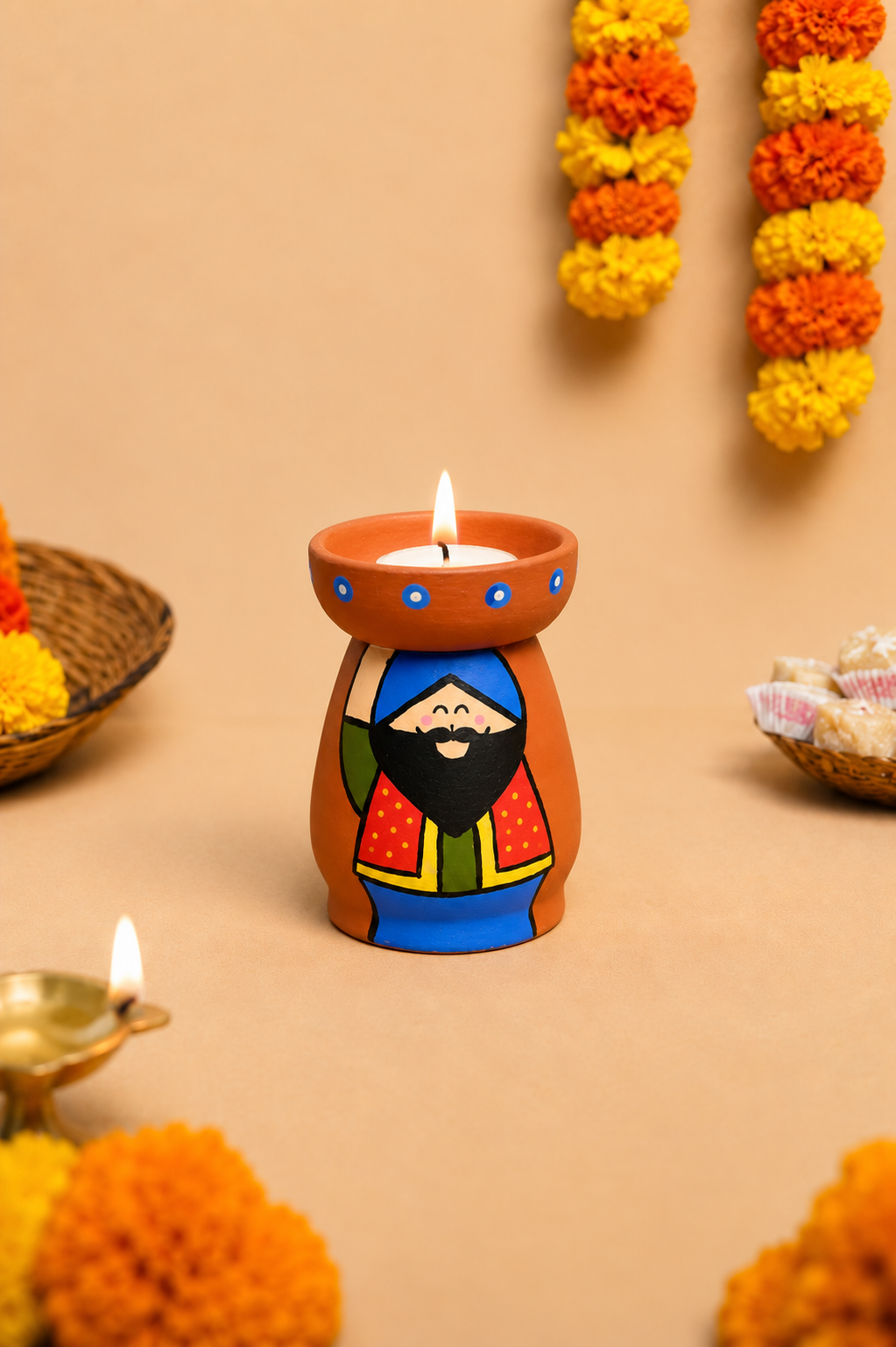 Punjabi Couple Tea Light Holders