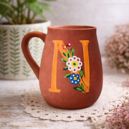 Handmade Terracotta Monogram Mugs
