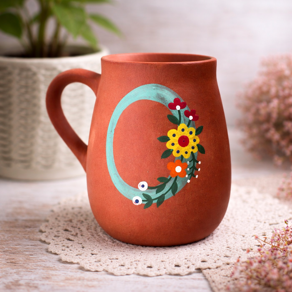 Handmade Terracotta Monogram Mugs
