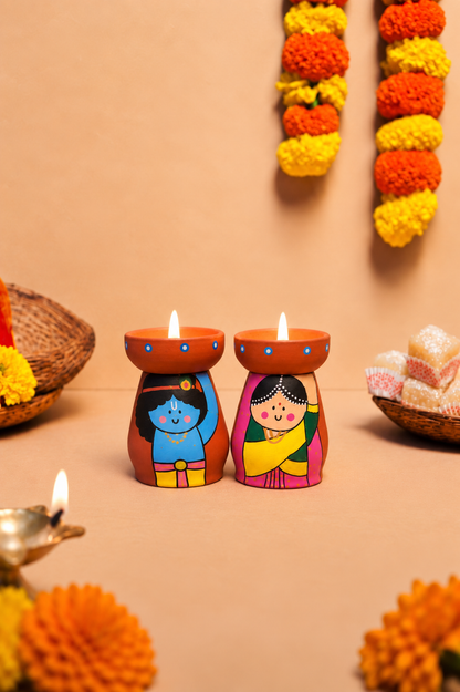 Radha Krishna Divine Tea Light Holders