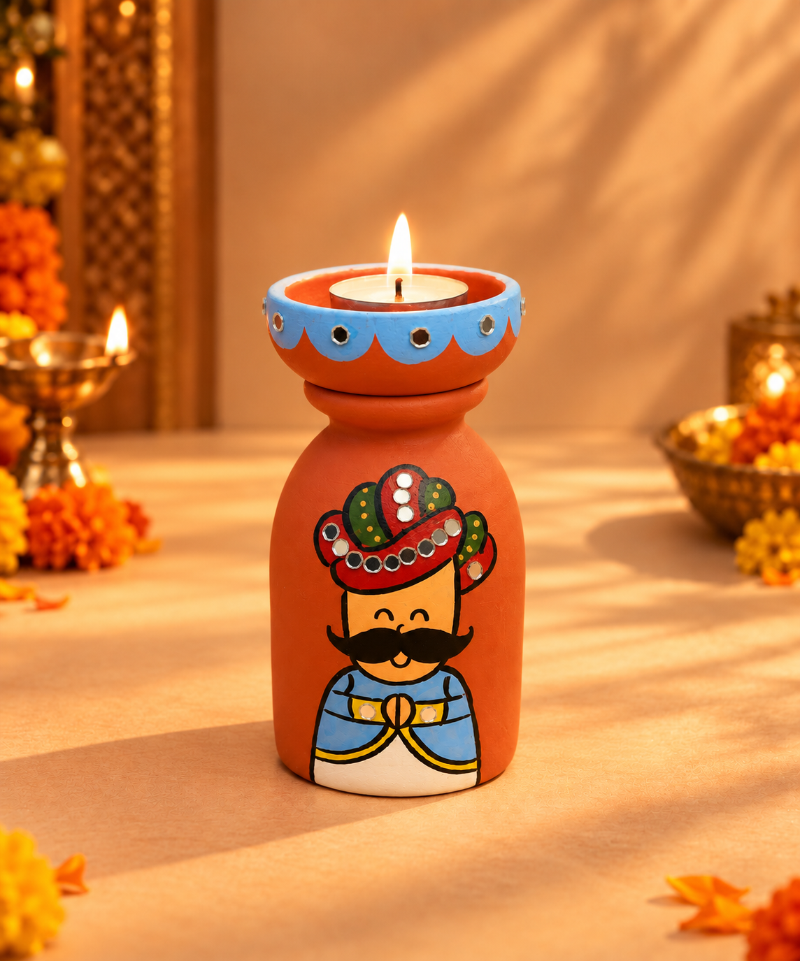 Raja Rani Couple Tea Light Holders