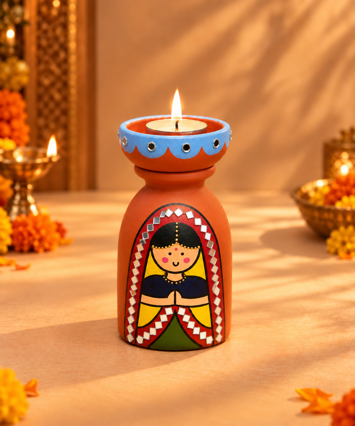 Raja Rani Couple Tea Light Holders