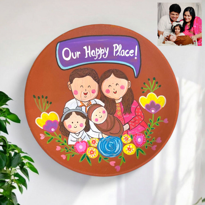 Photo Personalised Plates for a Family of 4