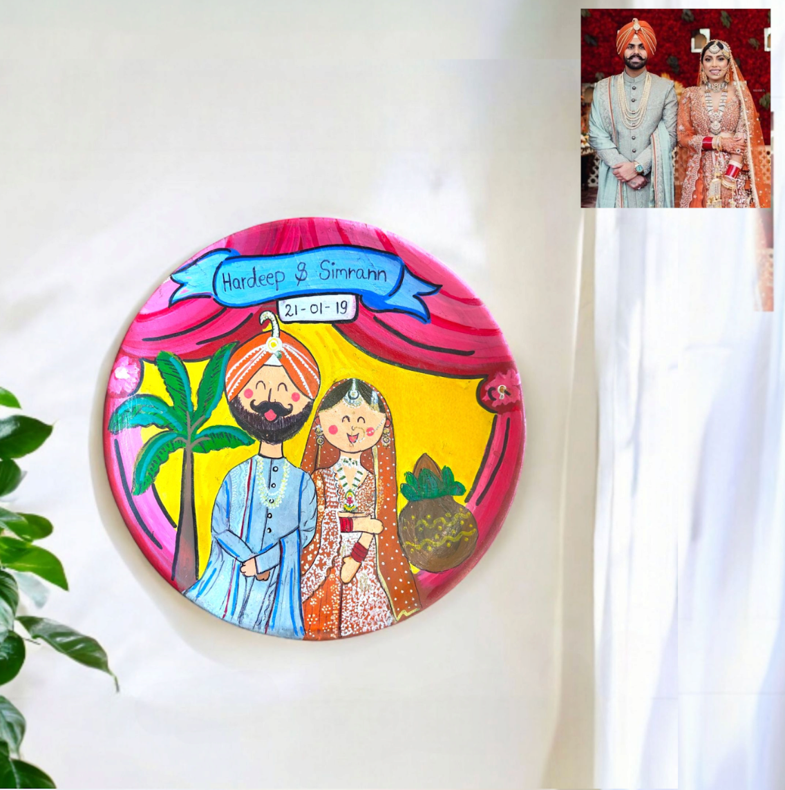 Photo Personalised Plate for Wedding Couple