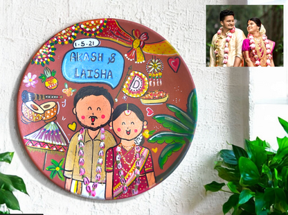 Photo Personalised Plate, hand painted terracotta plate, Happy Earth Studio, sample 4