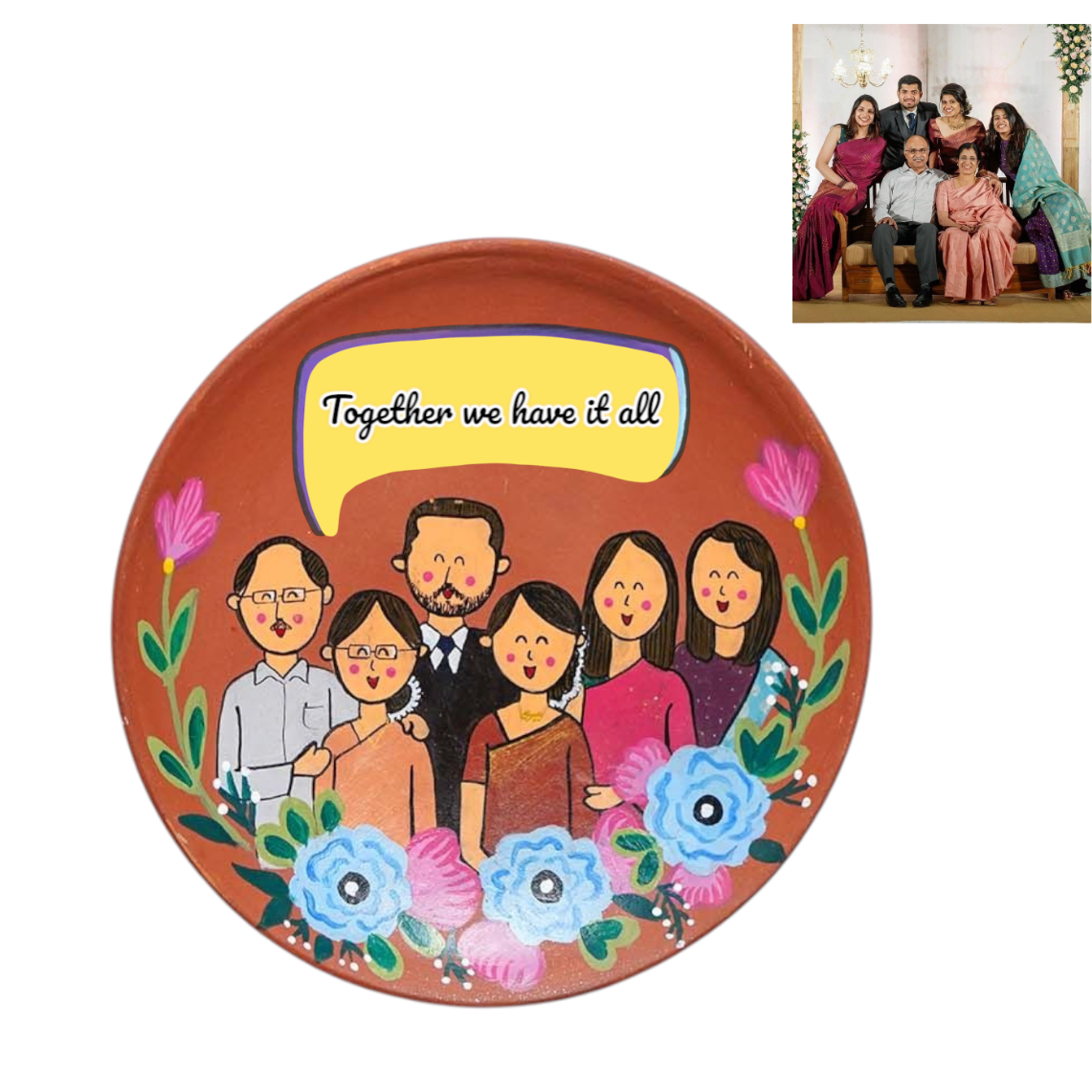 Photo Personalised Plate for a Family of 6