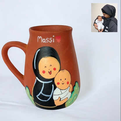 Photo Personalised Big Belly Mug - 2 Character