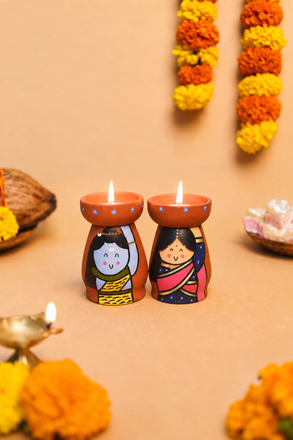 Shiv Parvati Divine Tea Light Holders