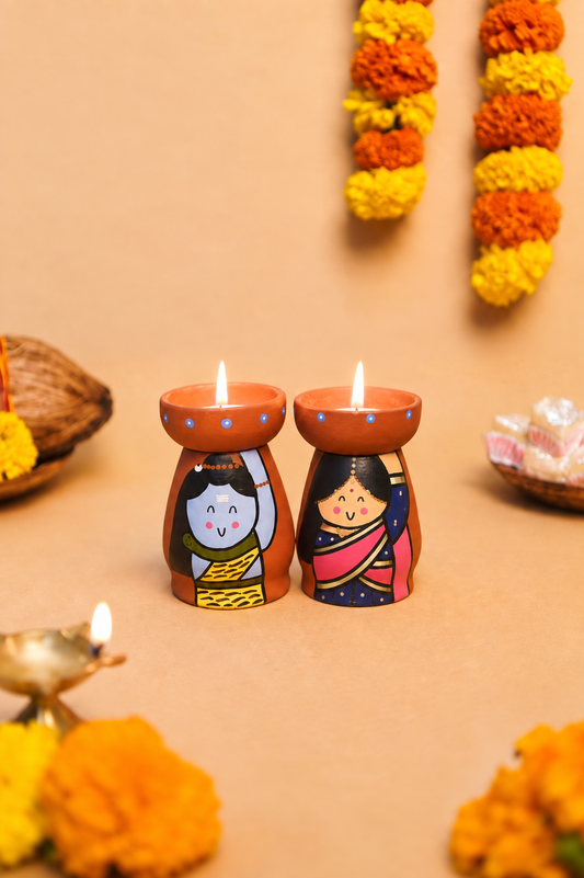 Shiv Parvati Divine Tea Light Holders