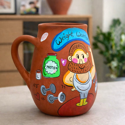 Gym Freak Mug, terracotta mug by Happy Earth Studio, view 3