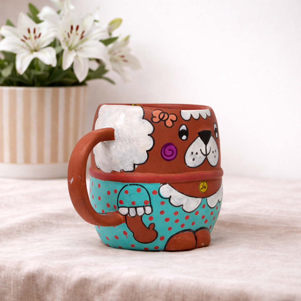 Cotton Candy Dog Mug, terracotta mug by Happy Earth Studio, view 2