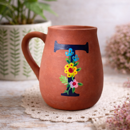 Handmade Terracotta Monogram Mugs