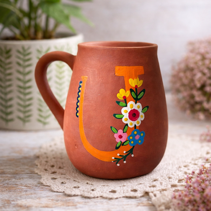 Handmade Terracotta Monogram Mugs