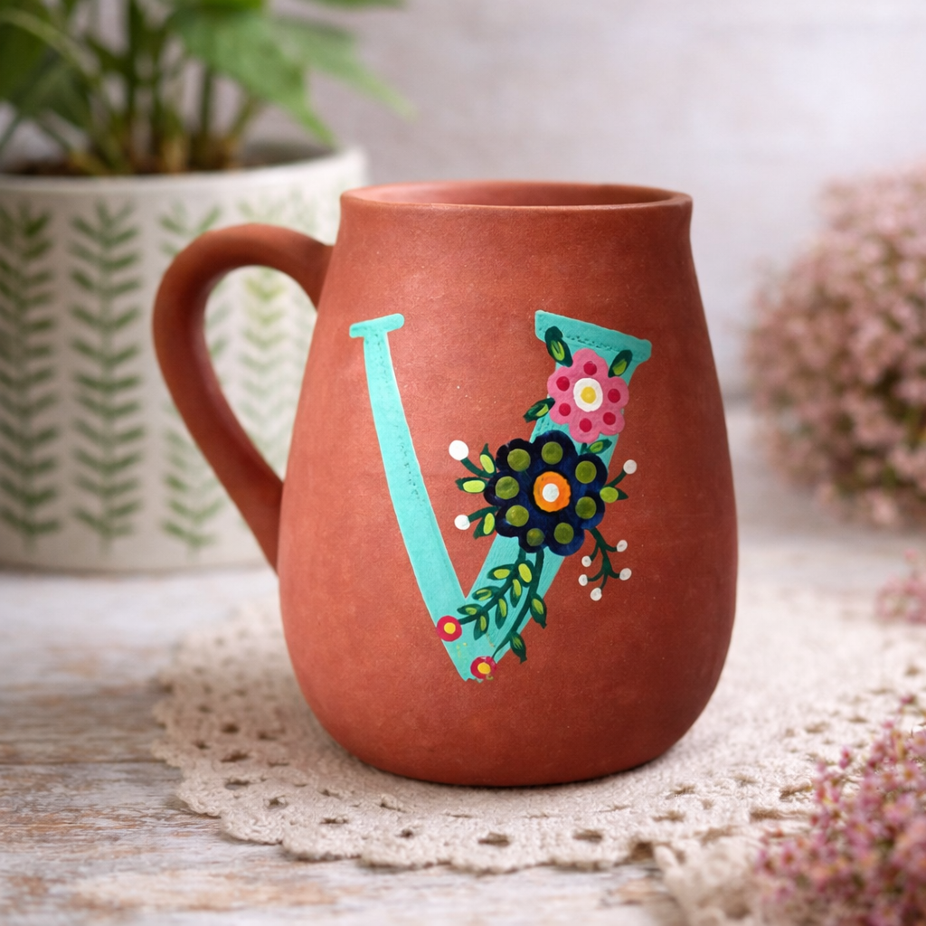 Monogram Mug letter V