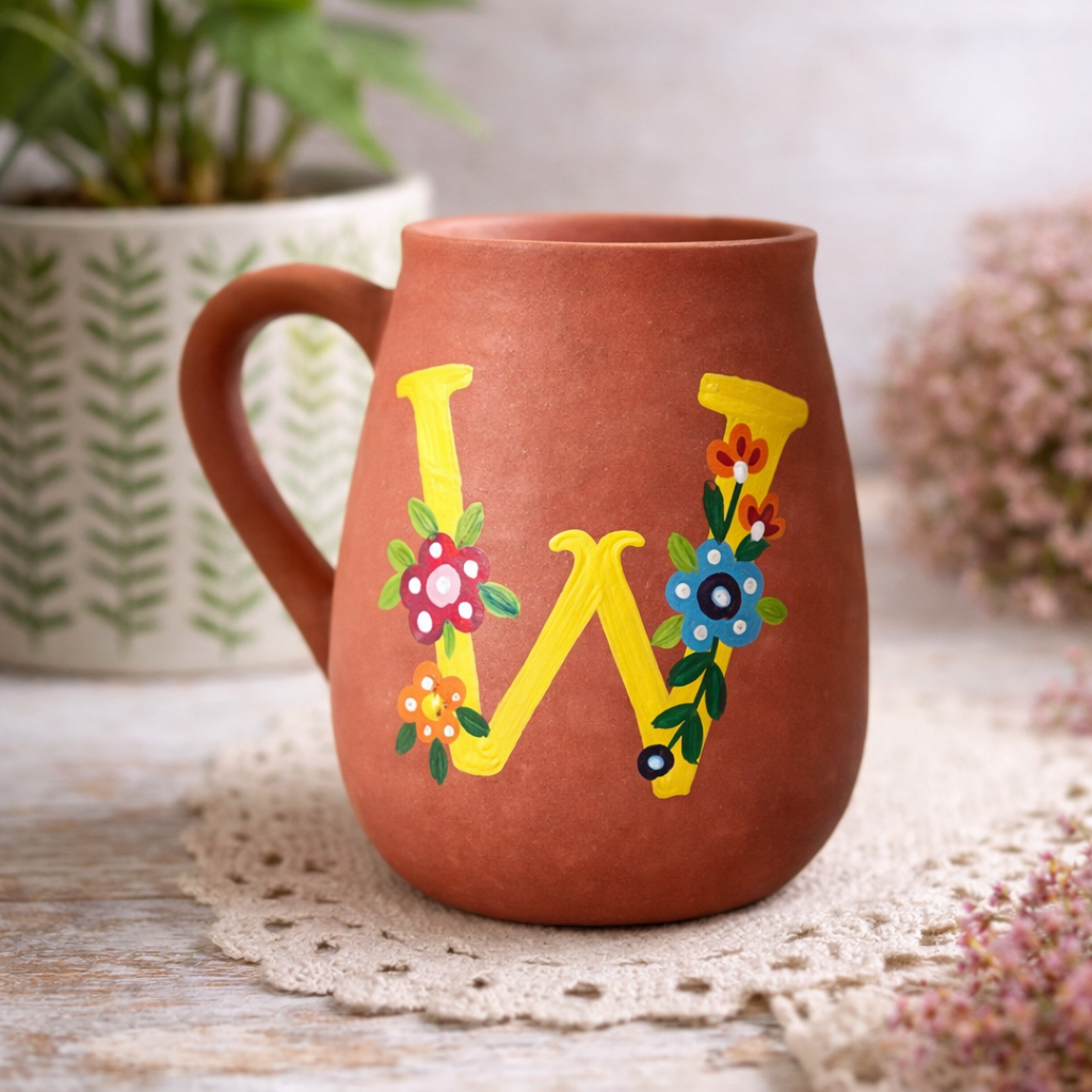 Handmade Terracotta Monogram Mugs