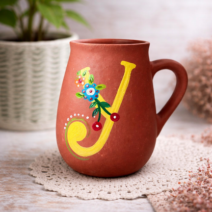 Handmade Terracotta Monogram Mugs